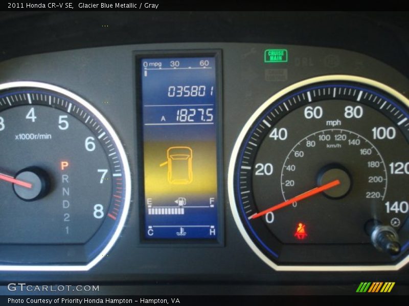 Glacier Blue Metallic / Gray 2011 Honda CR-V SE