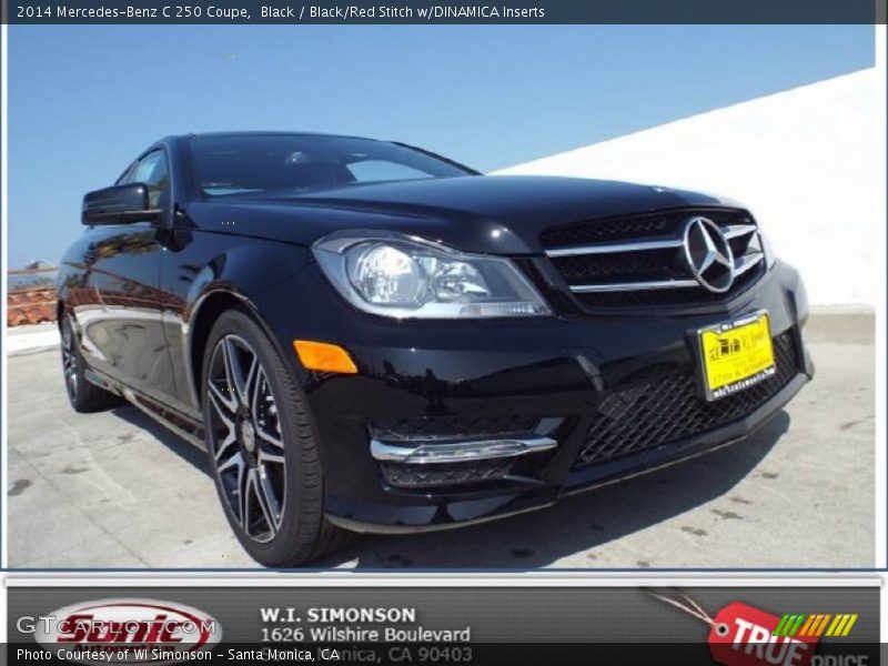 Black / Black/Red Stitch w/DINAMICA Inserts 2014 Mercedes-Benz C 250 Coupe