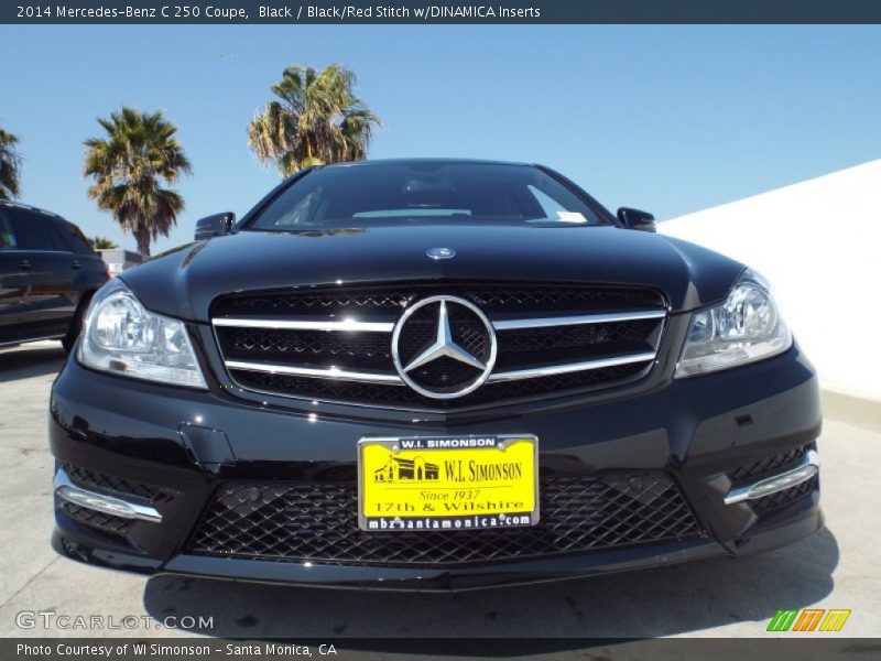 Black / Black/Red Stitch w/DINAMICA Inserts 2014 Mercedes-Benz C 250 Coupe