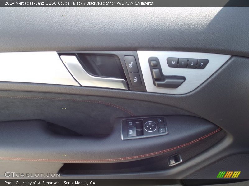 Black / Black/Red Stitch w/DINAMICA Inserts 2014 Mercedes-Benz C 250 Coupe