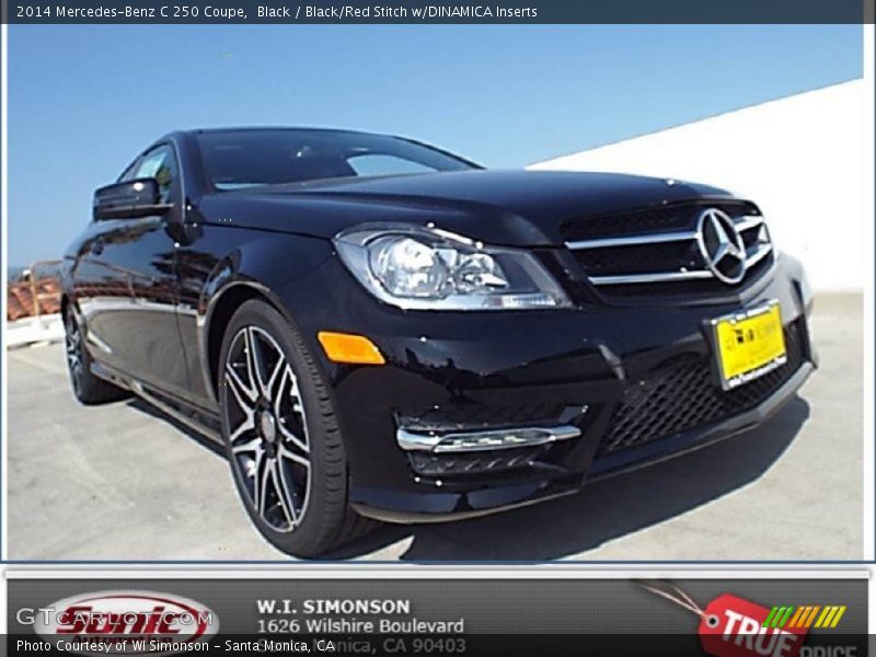 Black / Black/Red Stitch w/DINAMICA Inserts 2014 Mercedes-Benz C 250 Coupe