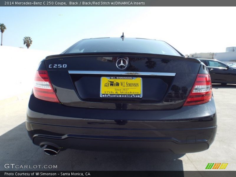 Black / Black/Red Stitch w/DINAMICA Inserts 2014 Mercedes-Benz C 250 Coupe