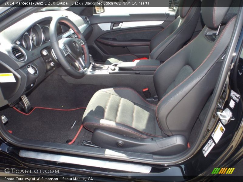 Black / Black/Red Stitch w/DINAMICA Inserts 2014 Mercedes-Benz C 250 Coupe