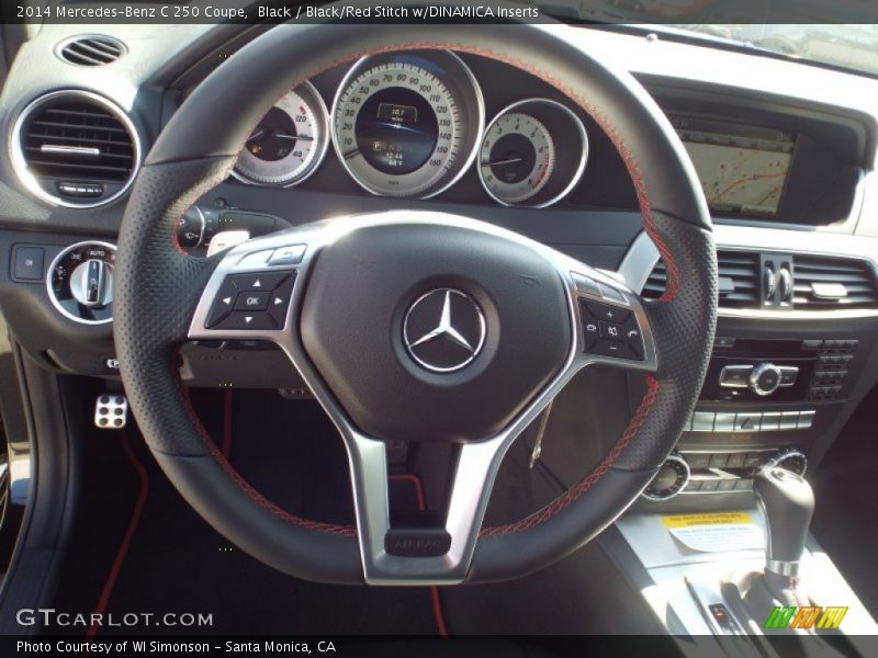 Black / Black/Red Stitch w/DINAMICA Inserts 2014 Mercedes-Benz C 250 Coupe