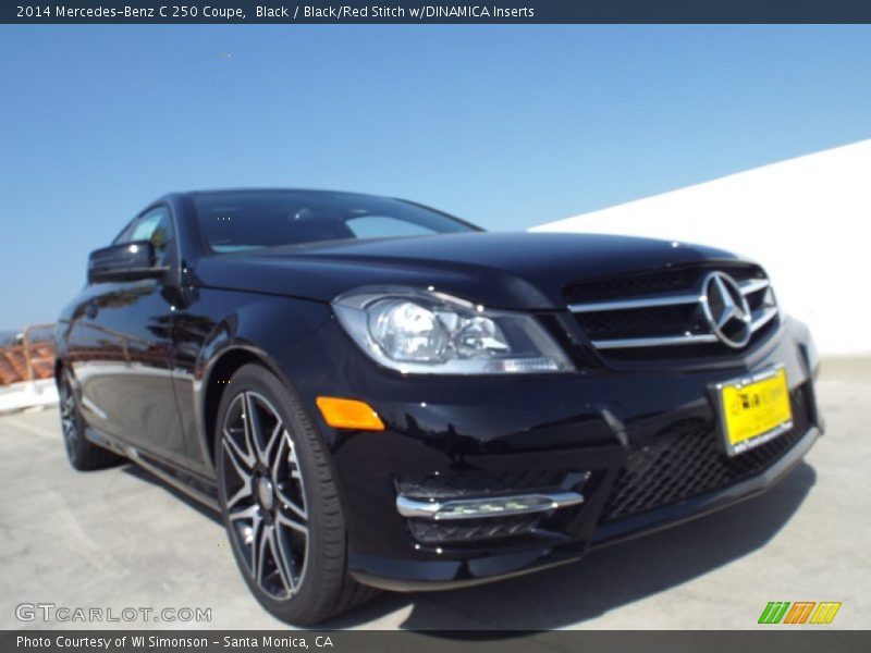 Black / Black/Red Stitch w/DINAMICA Inserts 2014 Mercedes-Benz C 250 Coupe