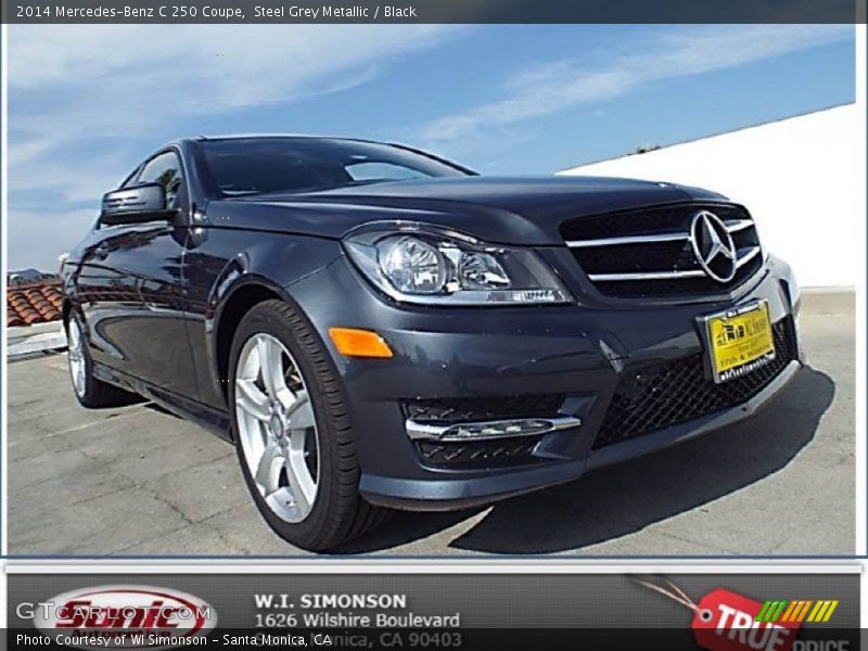 Steel Grey Metallic / Black 2014 Mercedes-Benz C 250 Coupe