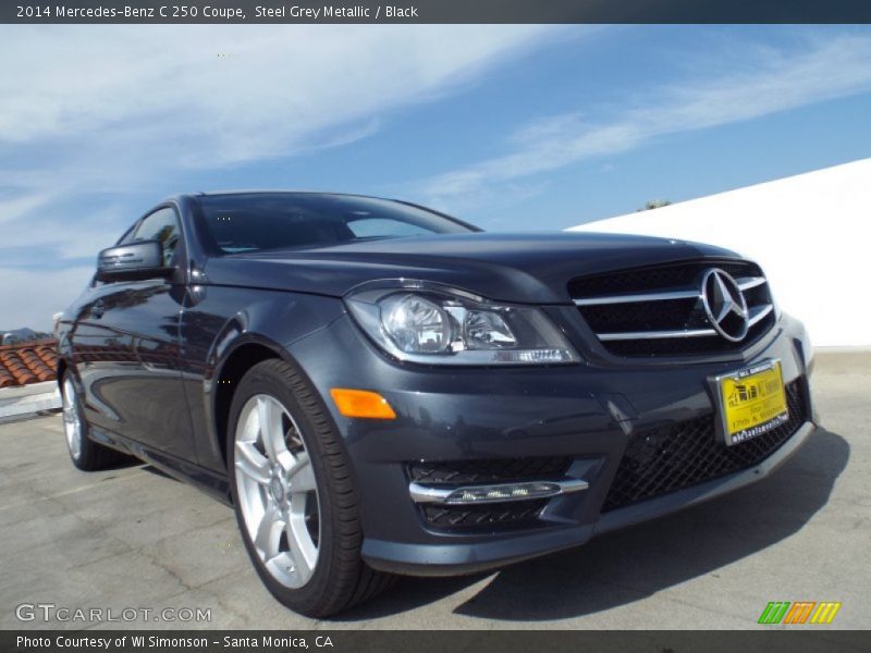 Steel Grey Metallic / Black 2014 Mercedes-Benz C 250 Coupe