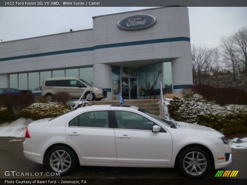 White Suede / Camel 2012 Ford Fusion SEL V6 AWD