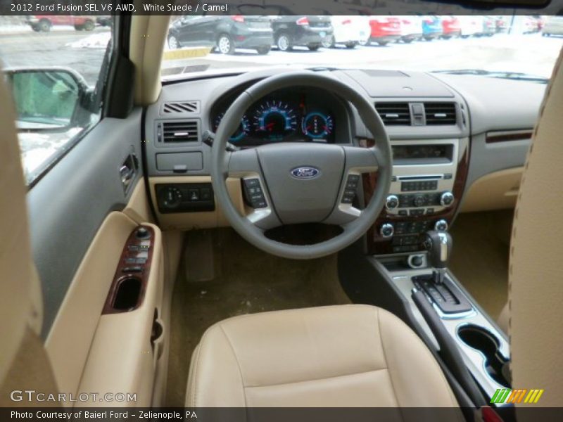 White Suede / Camel 2012 Ford Fusion SEL V6 AWD
