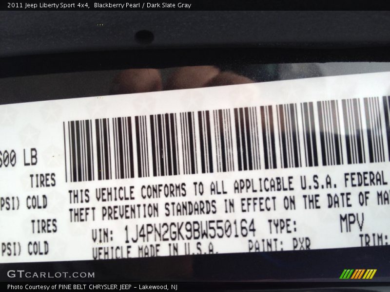 Blackberry Pearl / Dark Slate Gray 2011 Jeep Liberty Sport 4x4