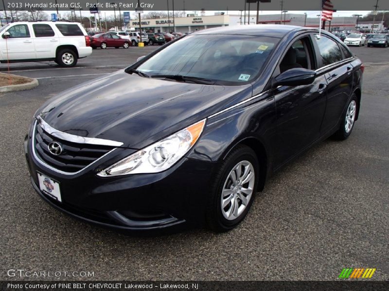 Pacific Blue Pearl / Gray 2013 Hyundai Sonata GLS