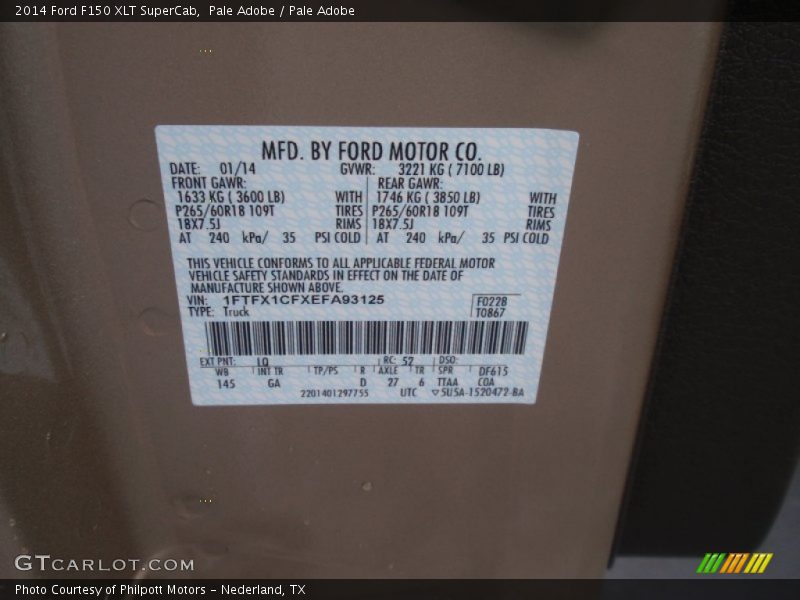 Pale Adobe / Pale Adobe 2014 Ford F150 XLT SuperCab