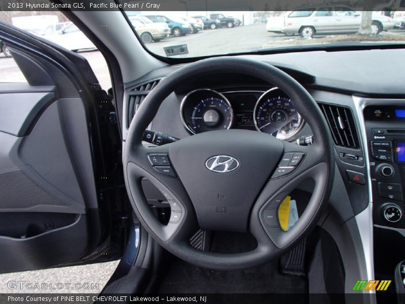 Pacific Blue Pearl / Gray 2013 Hyundai Sonata GLS