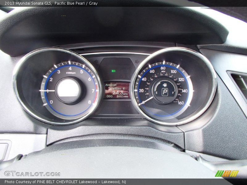 Pacific Blue Pearl / Gray 2013 Hyundai Sonata GLS