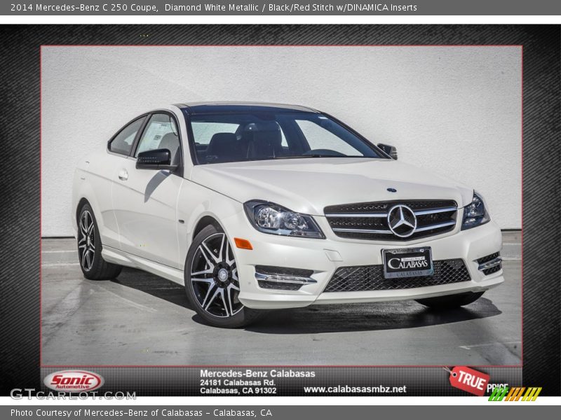 Diamond White Metallic / Black/Red Stitch w/DINAMICA Inserts 2014 Mercedes-Benz C 250 Coupe