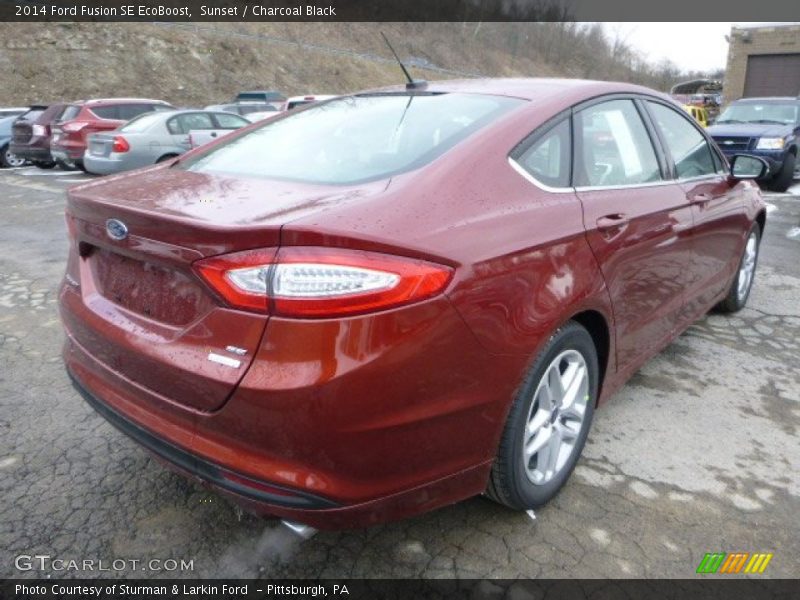 Sunset / Charcoal Black 2014 Ford Fusion SE EcoBoost