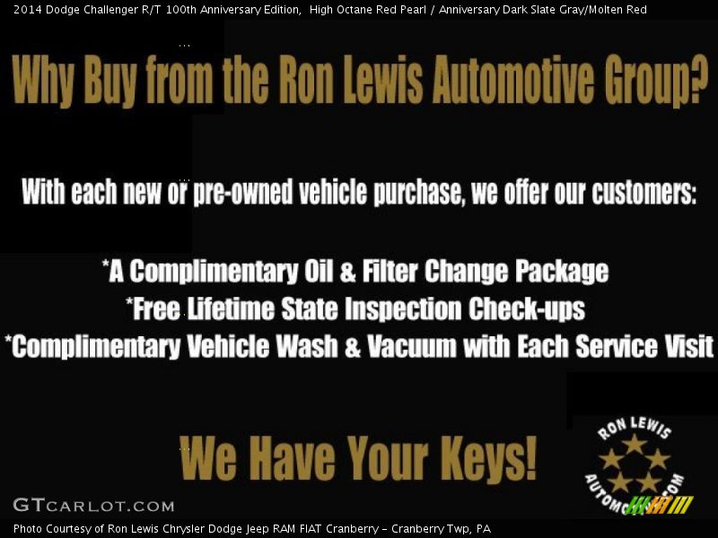 High Octane Red Pearl / Anniversary Dark Slate Gray/Molten Red 2014 Dodge Challenger R/T 100th Anniversary Edition