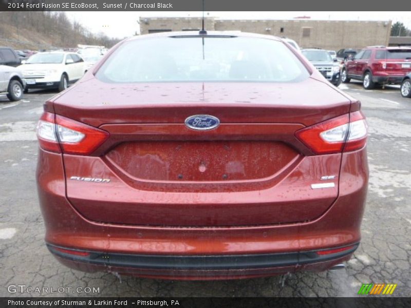 Sunset / Charcoal Black 2014 Ford Fusion SE EcoBoost