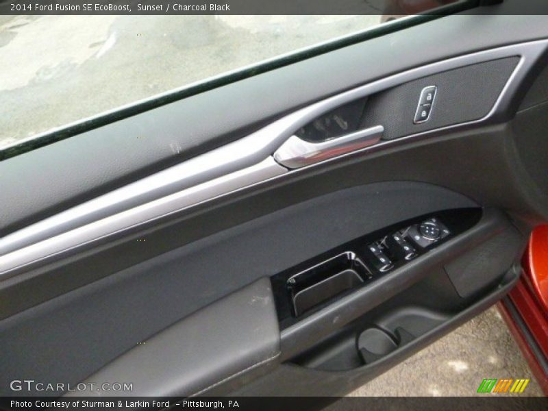 Sunset / Charcoal Black 2014 Ford Fusion SE EcoBoost