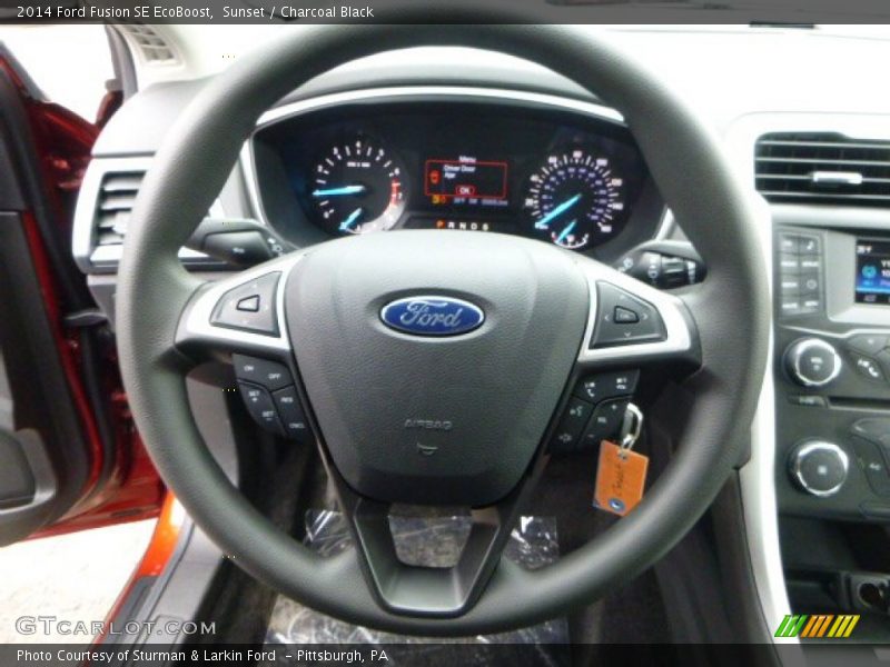Sunset / Charcoal Black 2014 Ford Fusion SE EcoBoost