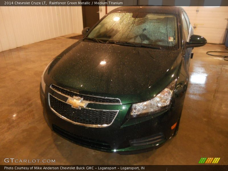 Rainforest Green Metallic / Medium Titanium 2014 Chevrolet Cruze LT