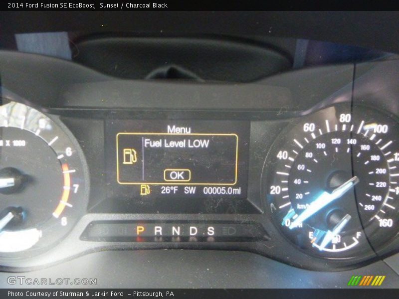 Sunset / Charcoal Black 2014 Ford Fusion SE EcoBoost