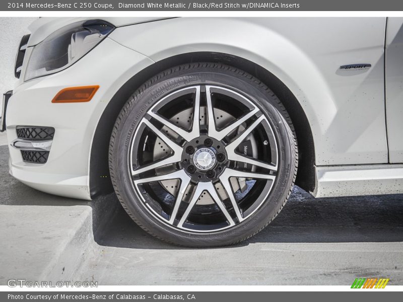 Diamond White Metallic / Black/Red Stitch w/DINAMICA Inserts 2014 Mercedes-Benz C 250 Coupe
