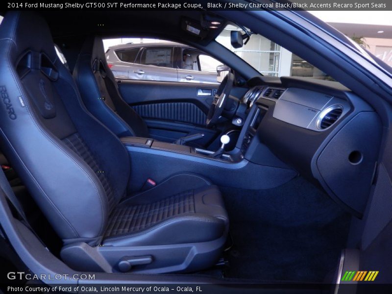 Black / Shelby Charcoal Black/Black Accents Recaro Sport Seats 2014 Ford Mustang Shelby GT500 SVT Performance Package Coupe