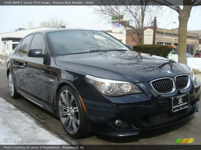 Monaco Blue Metallic / Black 2008 BMW 5 Series 550i Sedan