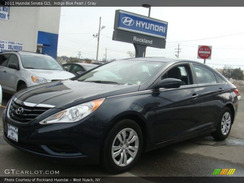 Indigo Blue Pearl / Gray 2011 Hyundai Sonata GLS