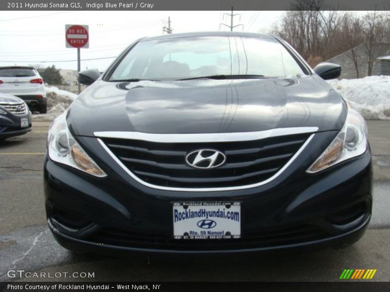 Indigo Blue Pearl / Gray 2011 Hyundai Sonata GLS