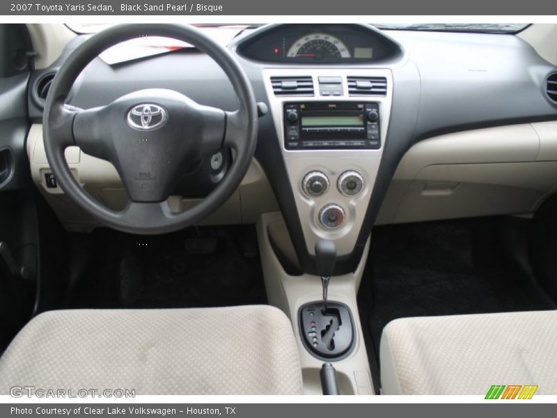 Black Sand Pearl / Bisque 2007 Toyota Yaris Sedan