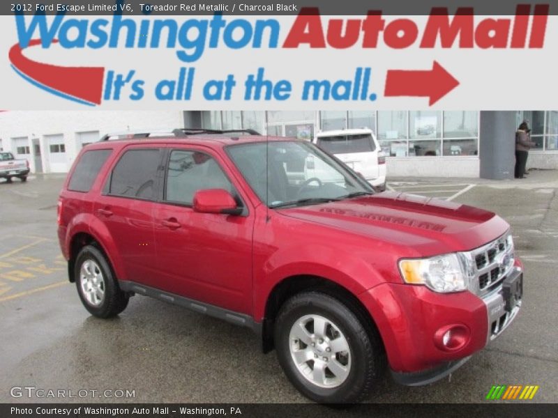 Toreador Red Metallic / Charcoal Black 2012 Ford Escape Limited V6