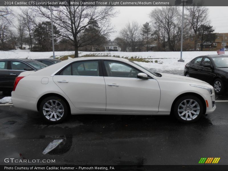 White Diamond Tricoat / Light Cashmere/Medium Cashmere 2014 Cadillac CTS Luxury Sedan AWD