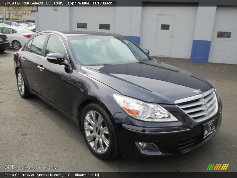 Sapphire Blue Pearl / Black 2009 Hyundai Genesis 3.8 Sedan