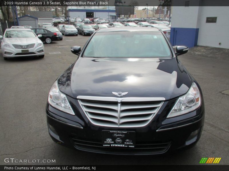 Sapphire Blue Pearl / Black 2009 Hyundai Genesis 3.8 Sedan
