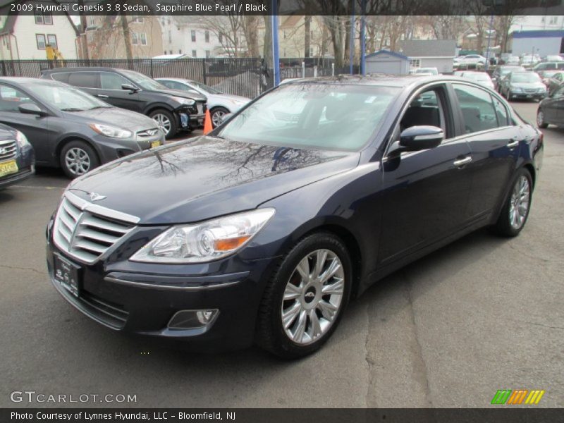 Sapphire Blue Pearl / Black 2009 Hyundai Genesis 3.8 Sedan