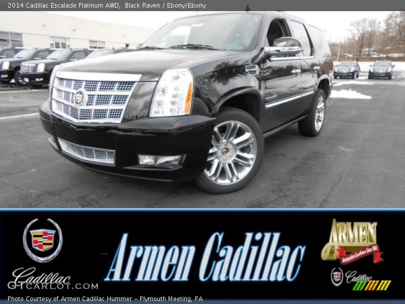 Black Raven / Ebony/Ebony 2014 Cadillac Escalade Platinum AWD