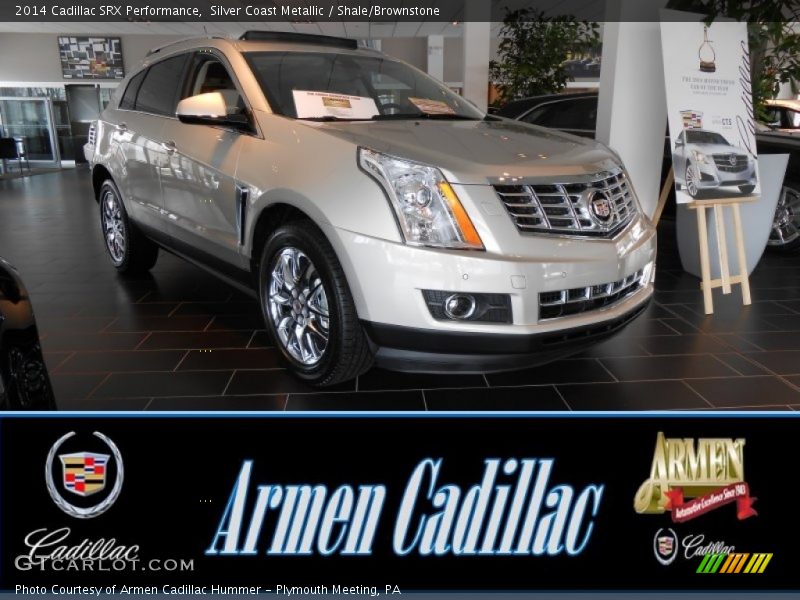 Silver Coast Metallic / Shale/Brownstone 2014 Cadillac SRX Performance