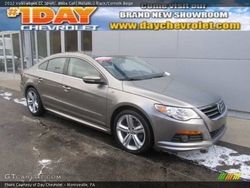 White Gold Metallic / Black/Cornsilk Beige 2012 Volkswagen CC Sport