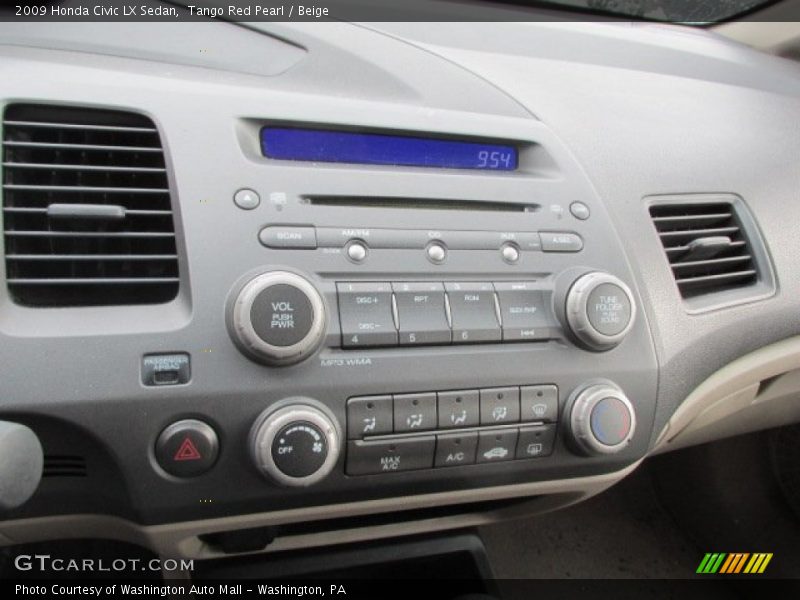 Tango Red Pearl / Beige 2009 Honda Civic LX Sedan