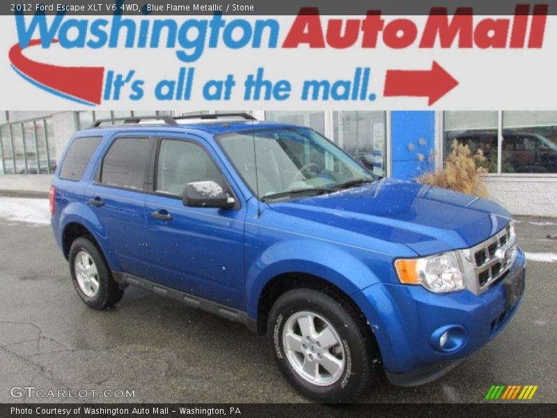 Blue Flame Metallic / Stone 2012 Ford Escape XLT V6 4WD