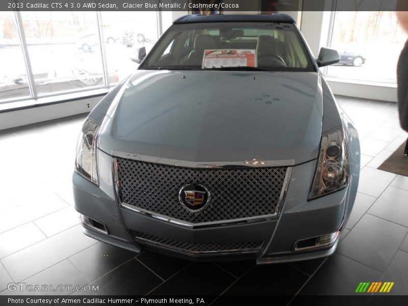 Glacier Blue Metallic / Cashmere/Cocoa 2013 Cadillac CTS 4 3.0 AWD Sedan