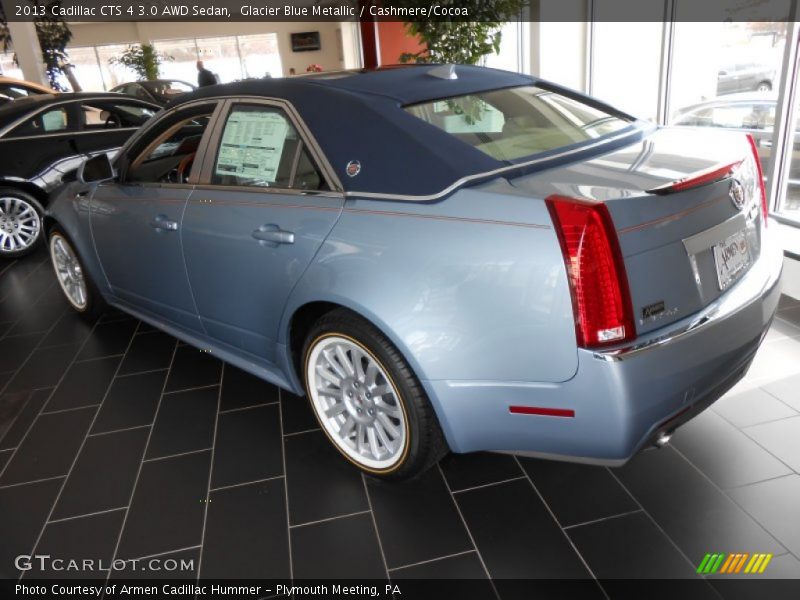Glacier Blue Metallic / Cashmere/Cocoa 2013 Cadillac CTS 4 3.0 AWD Sedan