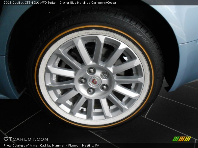 Glacier Blue Metallic / Cashmere/Cocoa 2013 Cadillac CTS 4 3.0 AWD Sedan