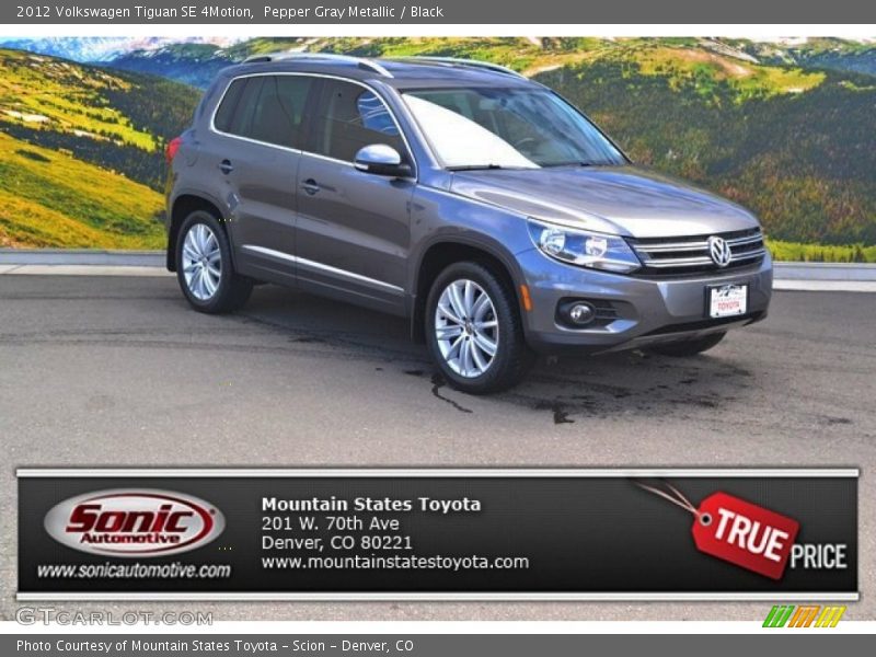 Pepper Gray Metallic / Black 2012 Volkswagen Tiguan SE 4Motion