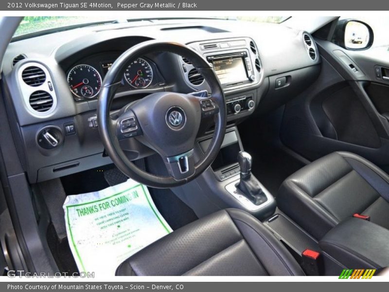Pepper Gray Metallic / Black 2012 Volkswagen Tiguan SE 4Motion