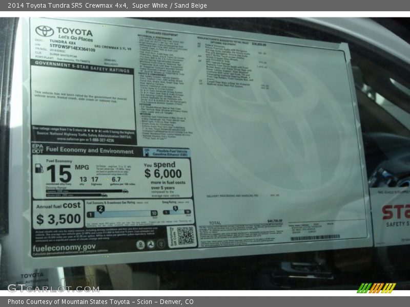 Super White / Sand Beige 2014 Toyota Tundra SR5 Crewmax 4x4