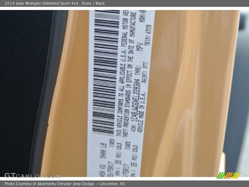 Dune / Black 2014 Jeep Wrangler Unlimited Sport 4x4