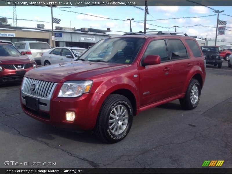Vivid Red Metallic / Greystone/Stone 2008 Mercury Mariner V6 Premier 4WD